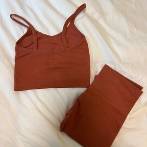 Orange SET active set (S leggings, M top)